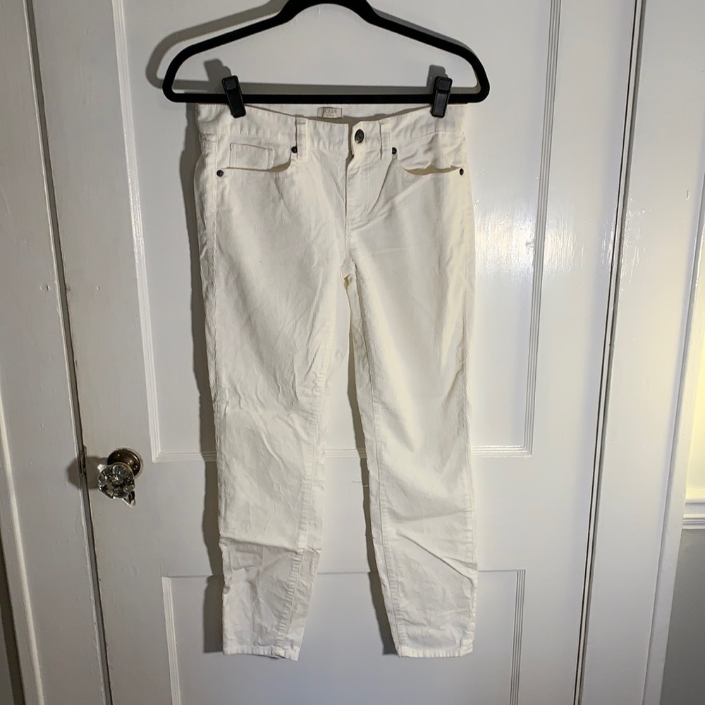 J. Crew White Skinny Stretch Corduroy Jeans - Size 26